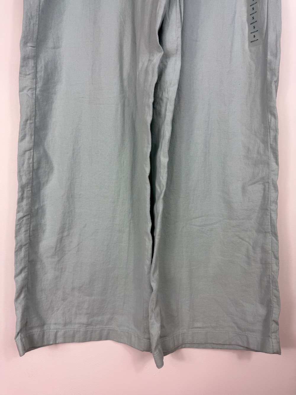 NWOT American Eagle Linen Blend Wide Leg Pants Sage Green Elastic Waist Size S - Picture 7 of 16